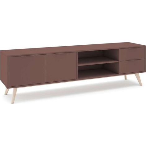 Mueble para televisión 2 puertas 2 cajones 2 huecos Campos acabado terracota, 52cm(alto) 180cm(ancho) 40cm(lar (1/2)