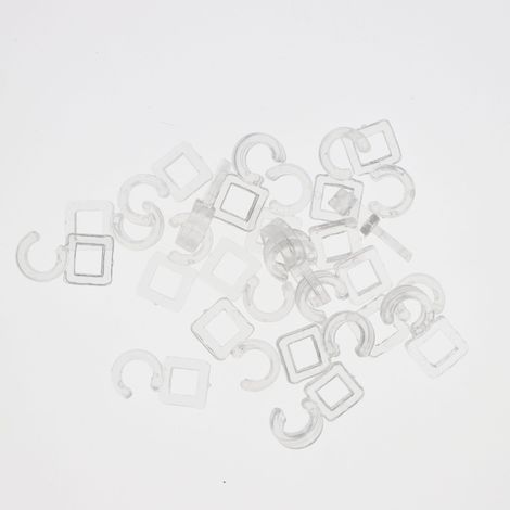 Lot de 20 suspendeurs à coudre pour rideaux de 8/12mm en Cristal - Boulet (1/2)