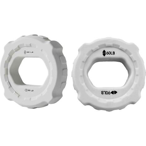 Lot de 2 anneaux de renforcement musculaire pour les doigts et les poignets, en silicone, gris clair. (1/5)