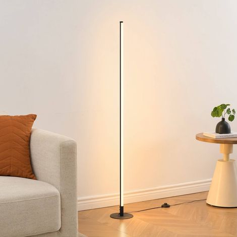 Schwarze minimalistische LED-Stehlampe mit integriertem Dimmer - Sloane (1/5)
