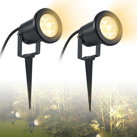 Projecteur à piquer 2X3W Lampe Extérieur Éclairage de Jardin LED Décoration Lumière Lampe Spot Encastrable, Blanc Chaude HENGMEI (1/5)