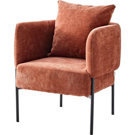 Dimo Poltroncina Dolly in Poliestere Terracotta con Gambe in Metallo – Sedia Design Moderna (1/3)
