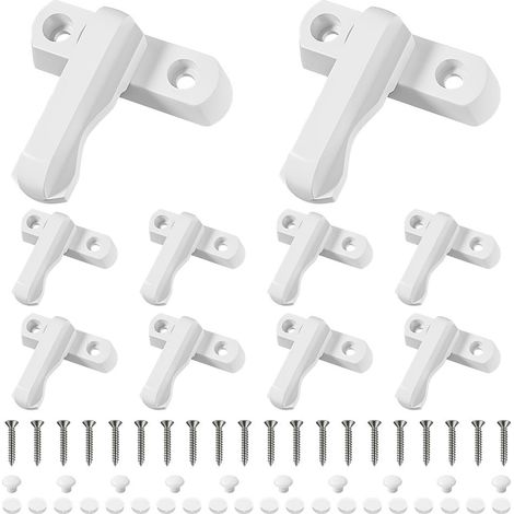 10 pièces Blanc Verrou de Porte,Conception pivotante à 180° (1/5)