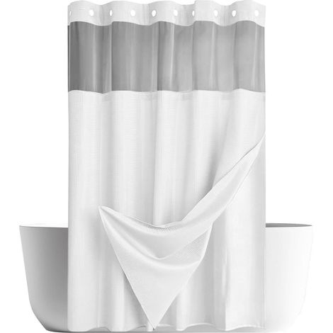 Rideau Pour Douche Salle Bains Tenture Bain À Tissage Gaufré Avec Fenêtre Rideau Pour Douche Robuste Et Résistant Pour Appartement Maison Box De Douche Dortoir Ferme Buanderie (1/5)