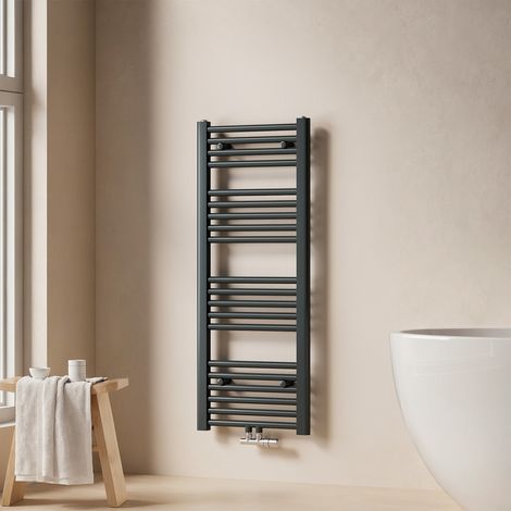 EMKE Badheizkörper Handtuchtrockner Handtuchwärmer 40x100cm 382 Watt Anthrazit Bad-Heizkörper Mittelanschluss