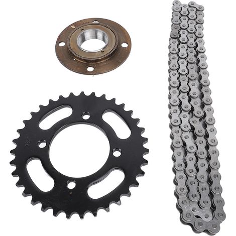 Kit chaîne-pignon acier 420, 76 maillons, pignon arrière 35 dents, kit de modification de volant moteur sans dents (1/5)