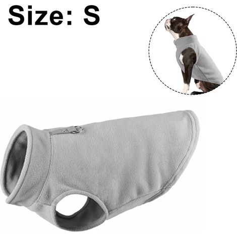 Gilet per cane, Maglione caldo, Abbigliamento invernale per cani, Grigio, S (1/5)