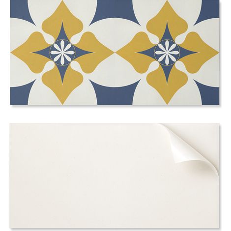 Panel de vinilo estampado - Decoraci贸n de dormitorio 100x50 cm Dise帽o floral con simetr铆a