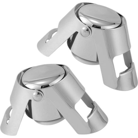 Champagnerverschluss-Set – Flaschenverschluss – Bewahrt die Perlage – Edelstahl – 2er-Set – Silber (1/5)