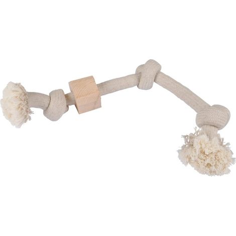 Jouet en corde et bois pour chien - Beige - L 48 cm - Livraison gratuite (1/5)