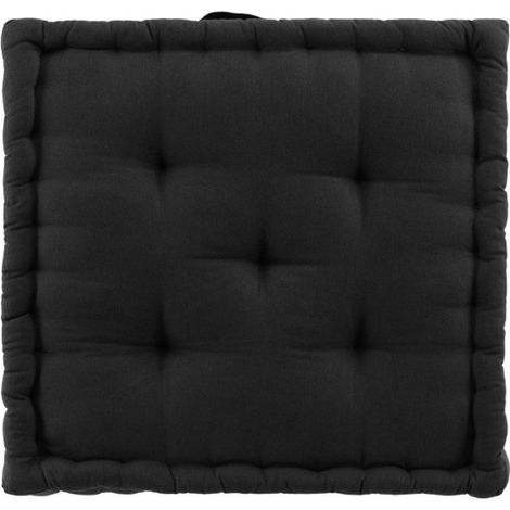 Coussin de Sol "Twily" 50x50cm Noir (1/3)
