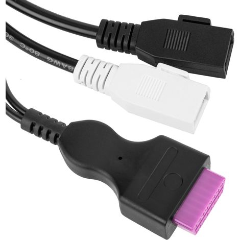 BeMatik - Câble de diagnostic violet OBD2 2 broches double mâle compatible avec Audi 315 mm (1/5)