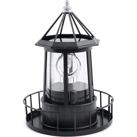 LED Lampe de Phare rotative Solaire Lanterne de décoration extérieure de jardin pour Pathway Patio Yard (1/5)