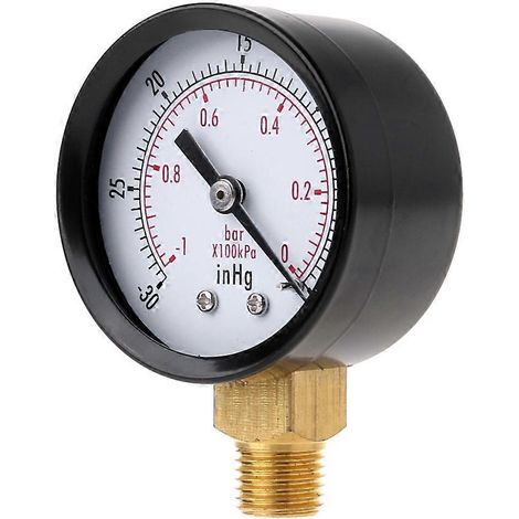Manomètre à vide durable 52 mm -1/0 bar -30" Hg, connexion inférieure (1/4)