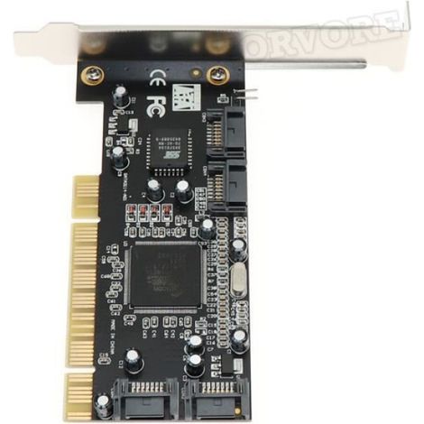 Carte D'extension Sata Pci 4 Ports Carte Raid Pci Contrôleur Sata Carte De Conversion Sata Pci Adapter Pci À Sata Pour Bureau - (1/4)