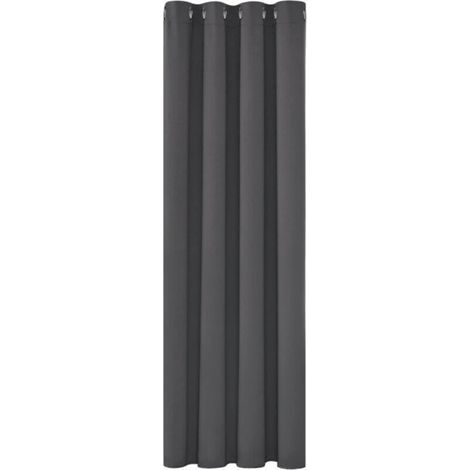 Rideau occultant thermique 150x200 cm – Isolant contre le froid – Design moderne à œillets – Gris foncé – 1 pièce (1/4)