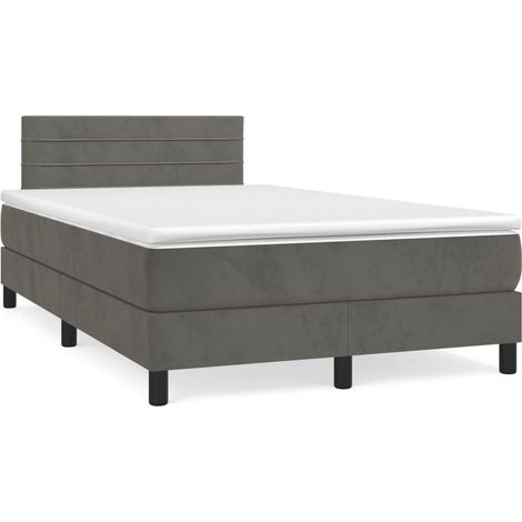 Maison Exclusive - Cama box spring con colchón terciopelo gris os