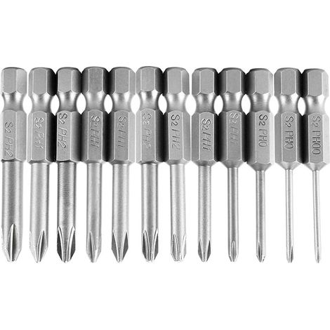12 Embouts Cruciforme 50mm Hexagonal (1/5)