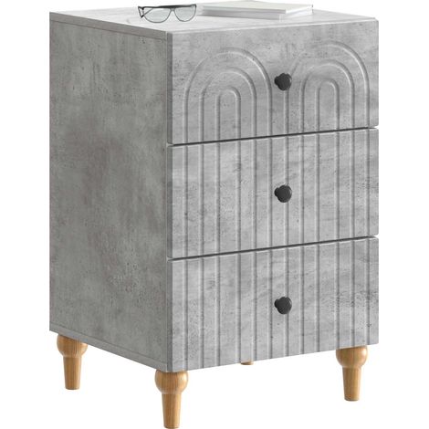 Maison Exclusive - Armadio da Notte con cassetto Grigio Cemento 43x 41 x 66,5 cm