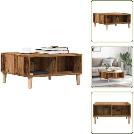 Table basse vieux bois 60x60x30 cm bois d'ingénierie - Table Basse - Tables Basses - Table D'appoint - Bout De Canapé (1/5)