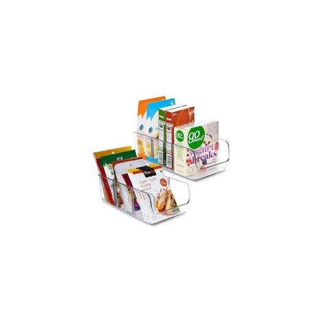 Lot de 2 Boîtes Rangement à 3 Compartiments – Boîtes de Rangement Parfaites pour Les Collations, Bonbons, Barres, Boîtes à Jus – Boîtes Rangement pour Cuisine/Réfrigérateur/Placard