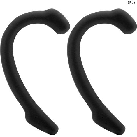 5 Paires Crochets Oreille Masque Buccal Silicone Doux Réutilisable Antidérapant Fixation Masque Visage Noir (1/5)