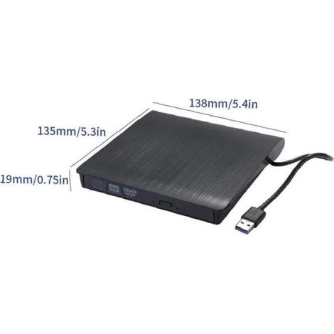 Lecteur/graveur de CD externe USB 3.0/Type-C pour ordinateur portable et PC (1/4)