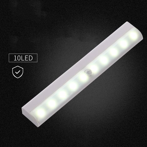 10-teiliges LED-Lichtset mit Bewegungsmelder, Lichtsensor, Schrankbeleuchtung, nicht wiederaufladbar, Batterien nicht enthalten, weißes Licht. (1/4)