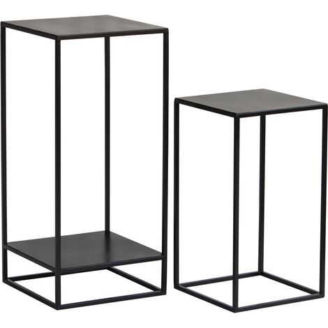 Tavolini estraibili in metallo nero (set da 2) IGGY