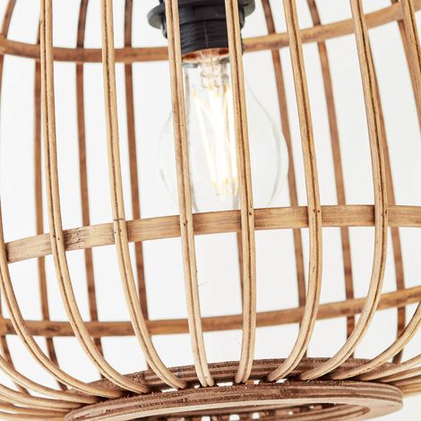 [GEBRAUCHT] B-Ware Mokebo Stehlampe Im Boho Style Mit Rattan 'Die Natürliche', Bogenlampe In Braun,