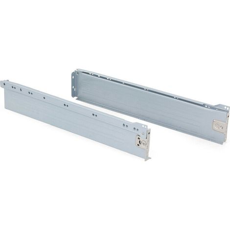 Tiroir Métallique Supra Longeur 270mm. Hauteur 86mm. – Finition Grise – Comprend Côtés, Coulisses et Crochets