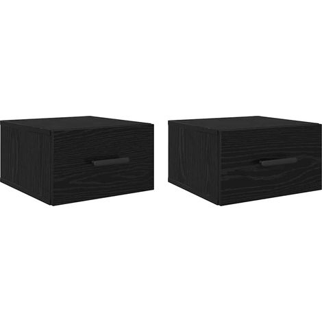 Maison Exclusive - Nachttisch 2 pcs Schwarz Eichen-Optik 35 x 35