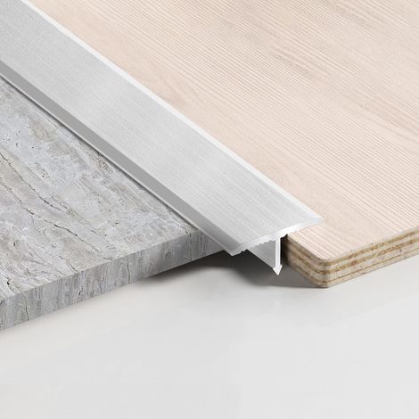 Lot de 3 Seuil de Porte Barre - Profilé de Transition en T en aluminium - 900 x 20 mm - pour seuils de porte et sols de raccordement pour carreaux de sol stratifié - Argenté