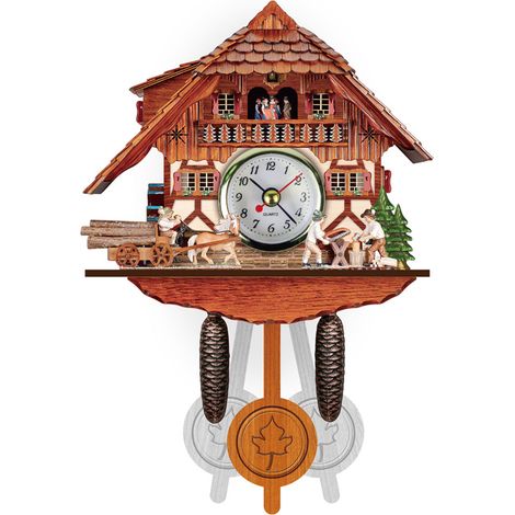 Reloj de pared Cuckoo Clock,Reloj de madera creativo, personalización DIY,7