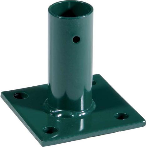 PIASTRA DI FISSAGGIO IN FERRO PER RECINZIONI VERDE PER PALO DIAM 6 CM