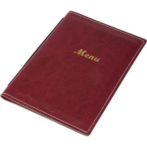 Protège-menus en simili cuir A4 bordeaux - Ref E222 - Olympia (1/3)