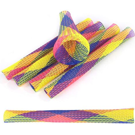 Lot de 18 ressorts maillage colorés pour chat, tube flexible jouet à ressort, accessoire ludique félin, jeu interactif pour chaton, tube torsadé vibrant, 18 pièces ressorts chat. (1/4)