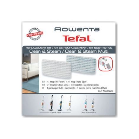 Lot de 2 Lingettes de Remplacement pour Aspirateur Balais Vapeur Clean et stream / Multi Rowenta (1/5)