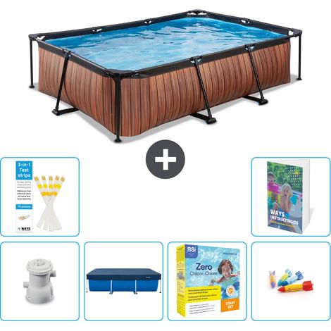 Exit-toys Piscina Exit Rectangular - Efecto madera - 300x200x65 cm - 7-piezas  S231 (1/5)
