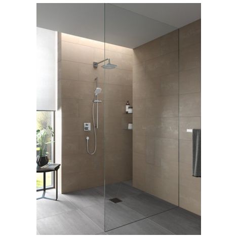 Pommeau de douche rond Comfort Wave blanc/chrome