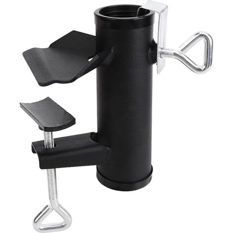 Fixation pour parasol de terrasse - Pour clôtures, balustrades, terrasses, bancs, bateaux, etc. - 1 pièce, diamètre 3,8 cm, finition dépolie (1/5)