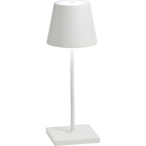 Zafferano Lampada a led da tavolo Poldina Pro Mini Bianca ricaricabile e dimmerabile con batteria fino a 12 ore