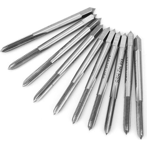 10 tarauds M4 x 0,7 H2 HSS haute dureté pour machines, forets à filetage droit (1/5)