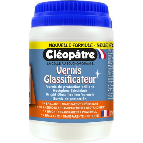 Vernis glassificateur - Brillant - Transparent - Tous supports - Cléopâtre - Pot 250g