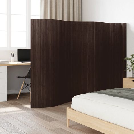 Paravent Dunkelbraun Breite 600 cm Höhe 165 cm Bambus