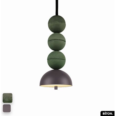 Lampe de suspension en béton - BOSFOR CONCRETE ASPERGE - SPARROW 3 BALLES LED 14W (1/2)