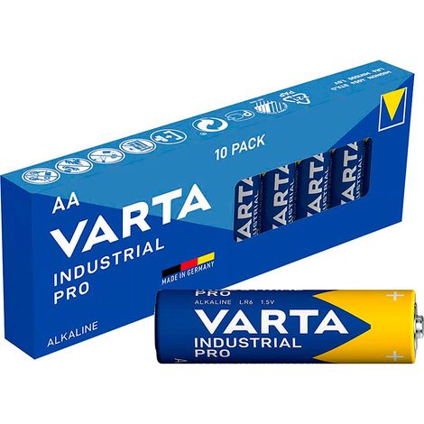 Pack 10 Piles Aa Lr06 Varta Industrial Pro Ø14,5x50,5mm (1/2)