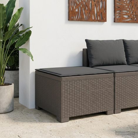 Canapé de Jardin 1 Place Aspect Rotin Polypropylène Gris Clair avec Coussin Anthracite - PANGIVO (1/5)