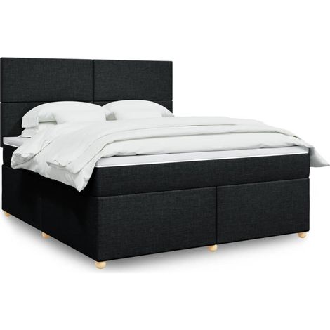 Boxspringbett mit Matratze Schwarz 180x200 cm Stoff (1/5)