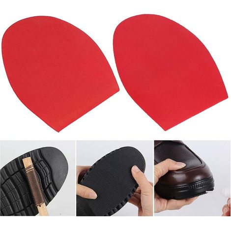 Sole Non Glissée 1 Paire, Chaussures de Paire Réparation Semelles en Caoutchouc Usure Semelle Non Glissante Résistante, Tampons à Chaussures de Dérapage (rouge) (1/5)